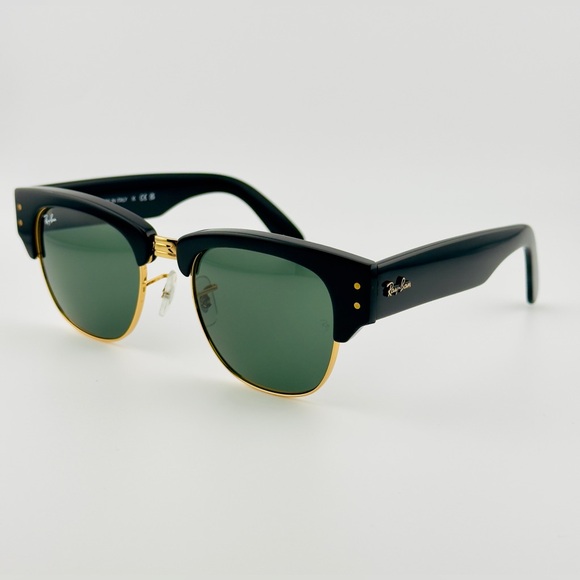 Ray-Ban Mega ClubMaster Sunglasses RB0316S Acetate Black Frame Green Lenses New! - Picture 4 of 12